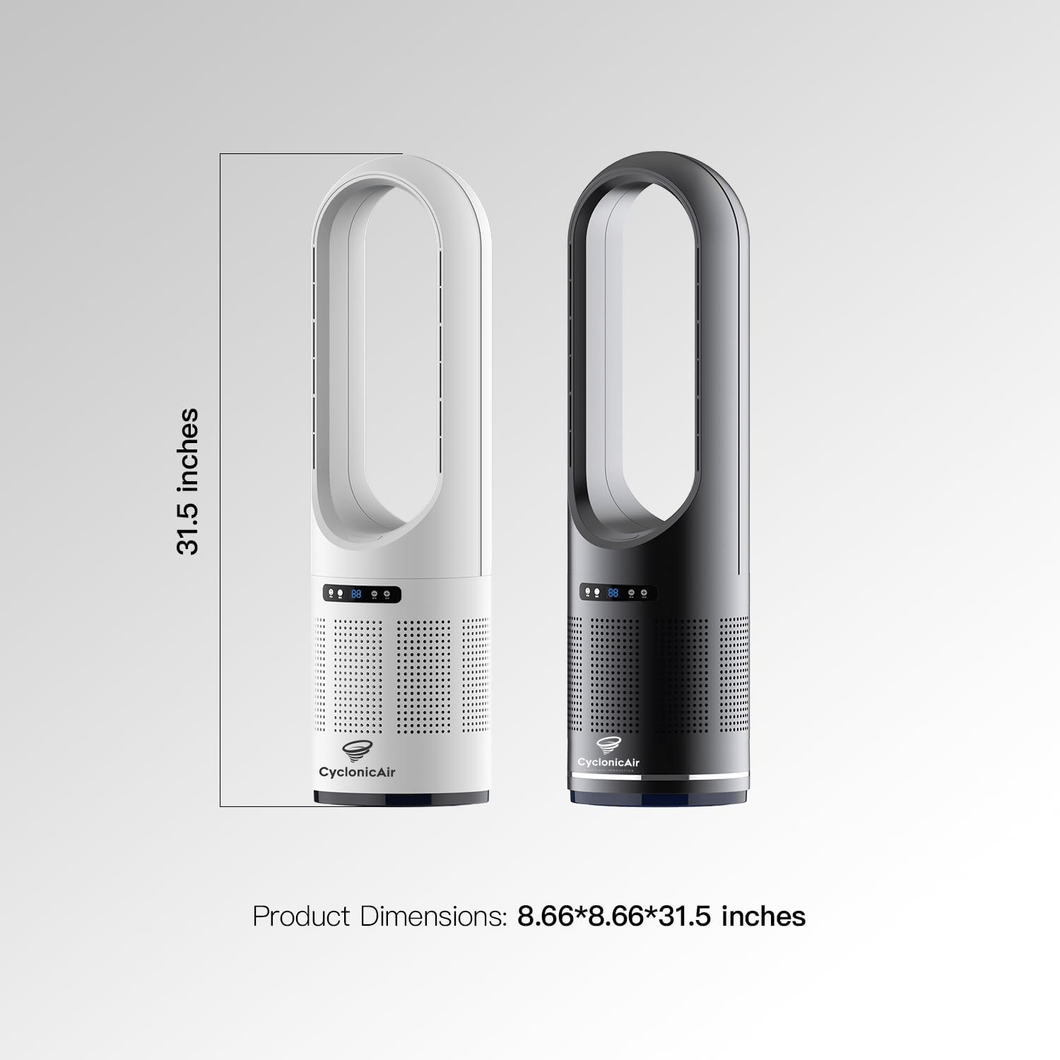 CyclonicAir Pro Pure Climate HEPA Bladeless Fan Onyx Black - CyclonicAir